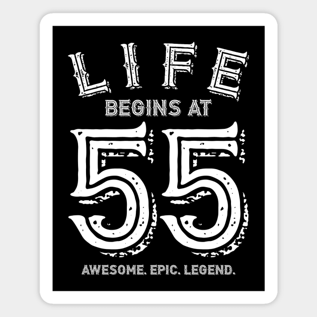 Life Begins at 55 Magnet by colorsplash